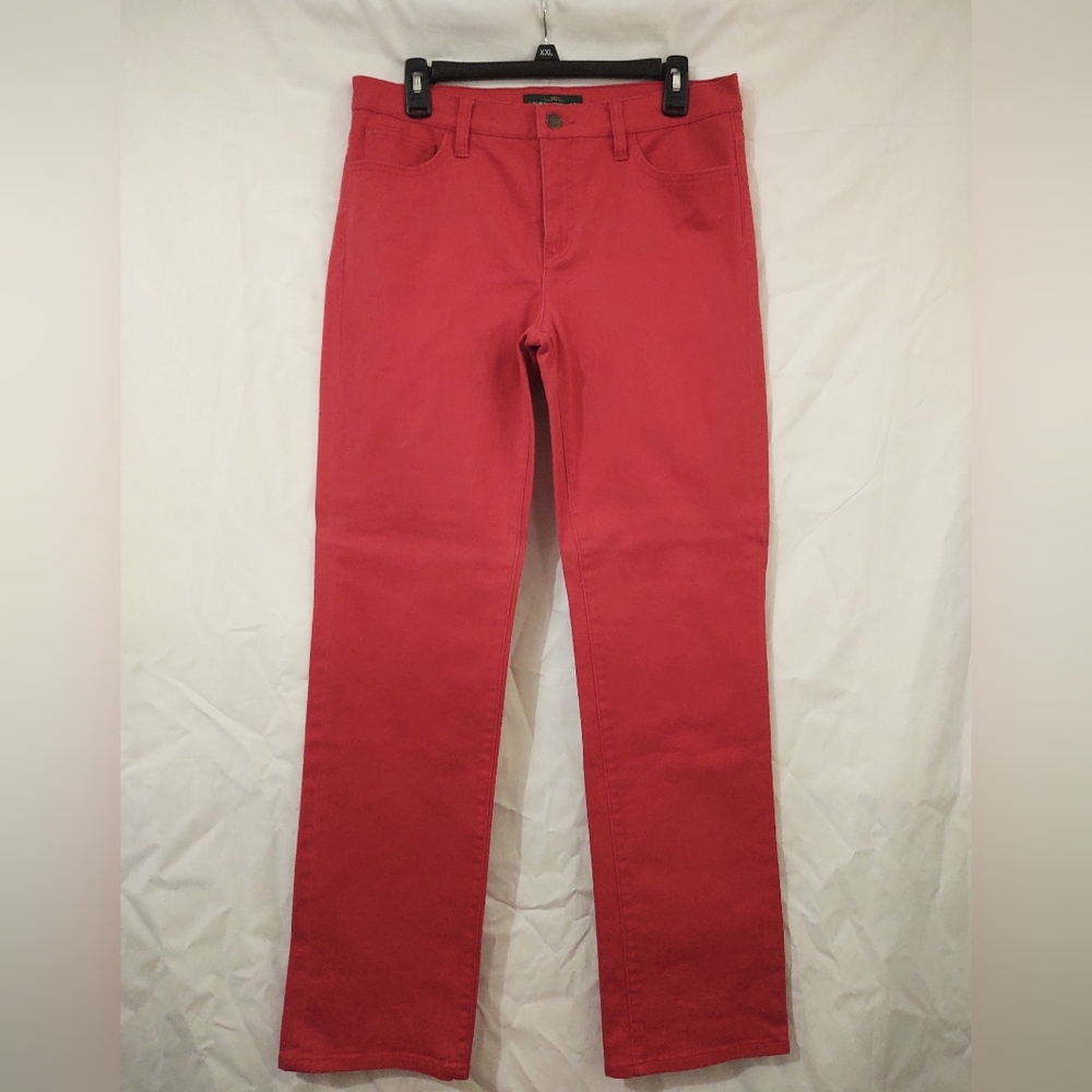 LRL Classic Straight Red Denim Jeans Sz 10